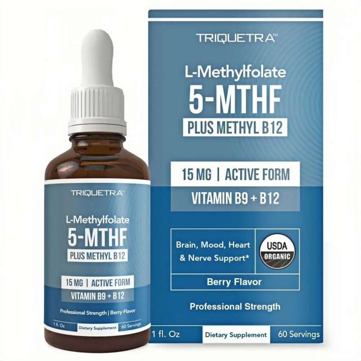 Methyl Folate 15mg + B12 Liquid | 5-MTHF for Mood, Energy & Cognitive Support