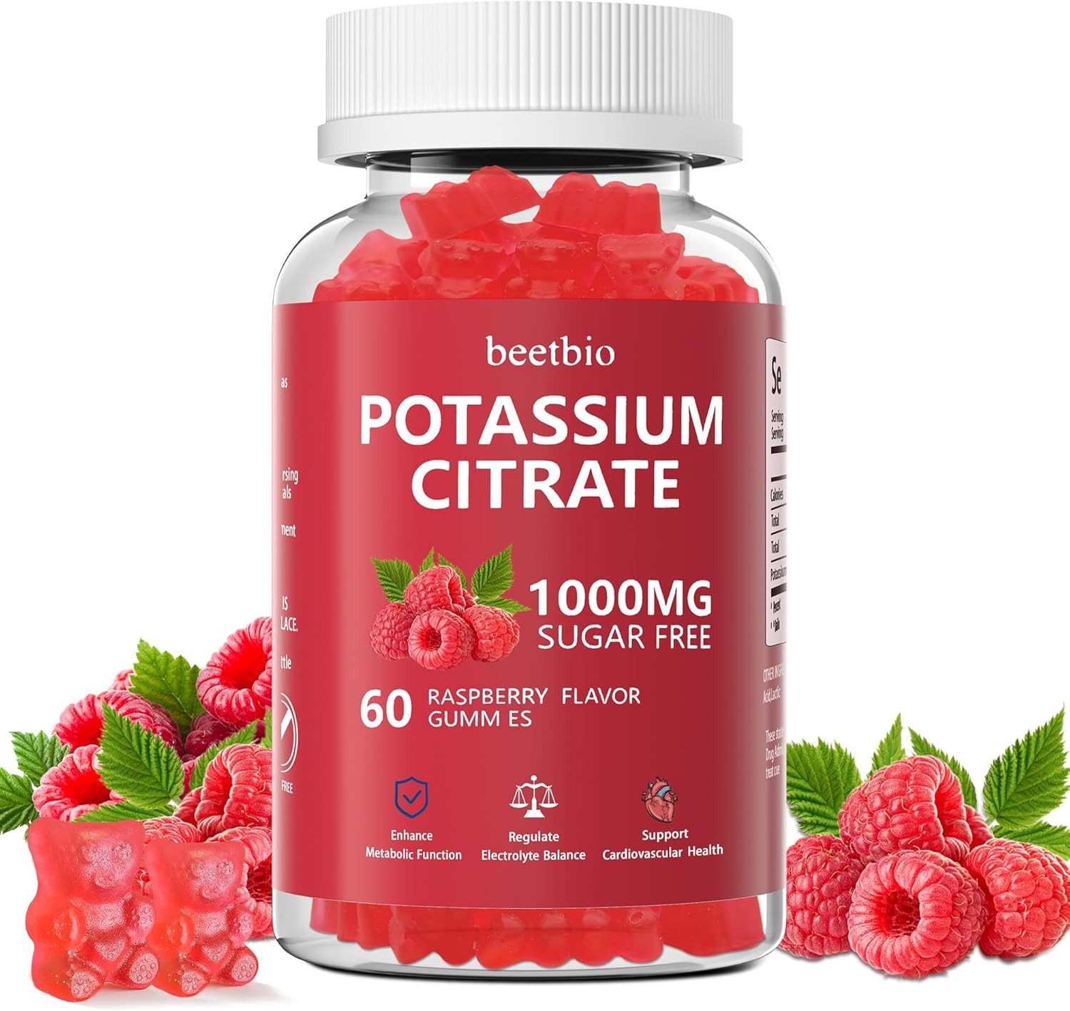 Potassium Citrate Gummies 1000mg, Chewable Potassium Citrate Supplement for Kids