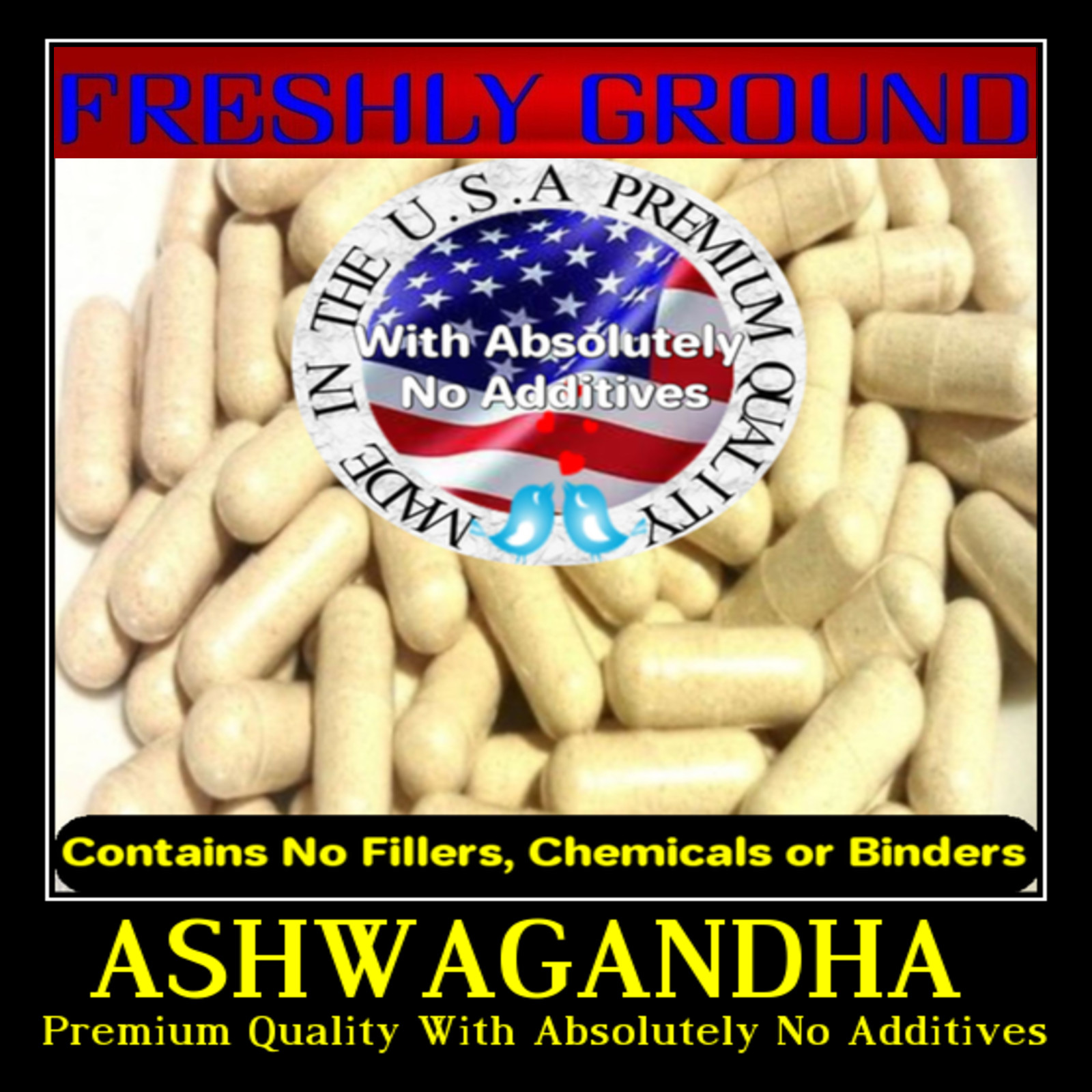 ASHWAGANDHA ROOT  With Absolutely No Additives Indian Ginseng 100 V Capsules