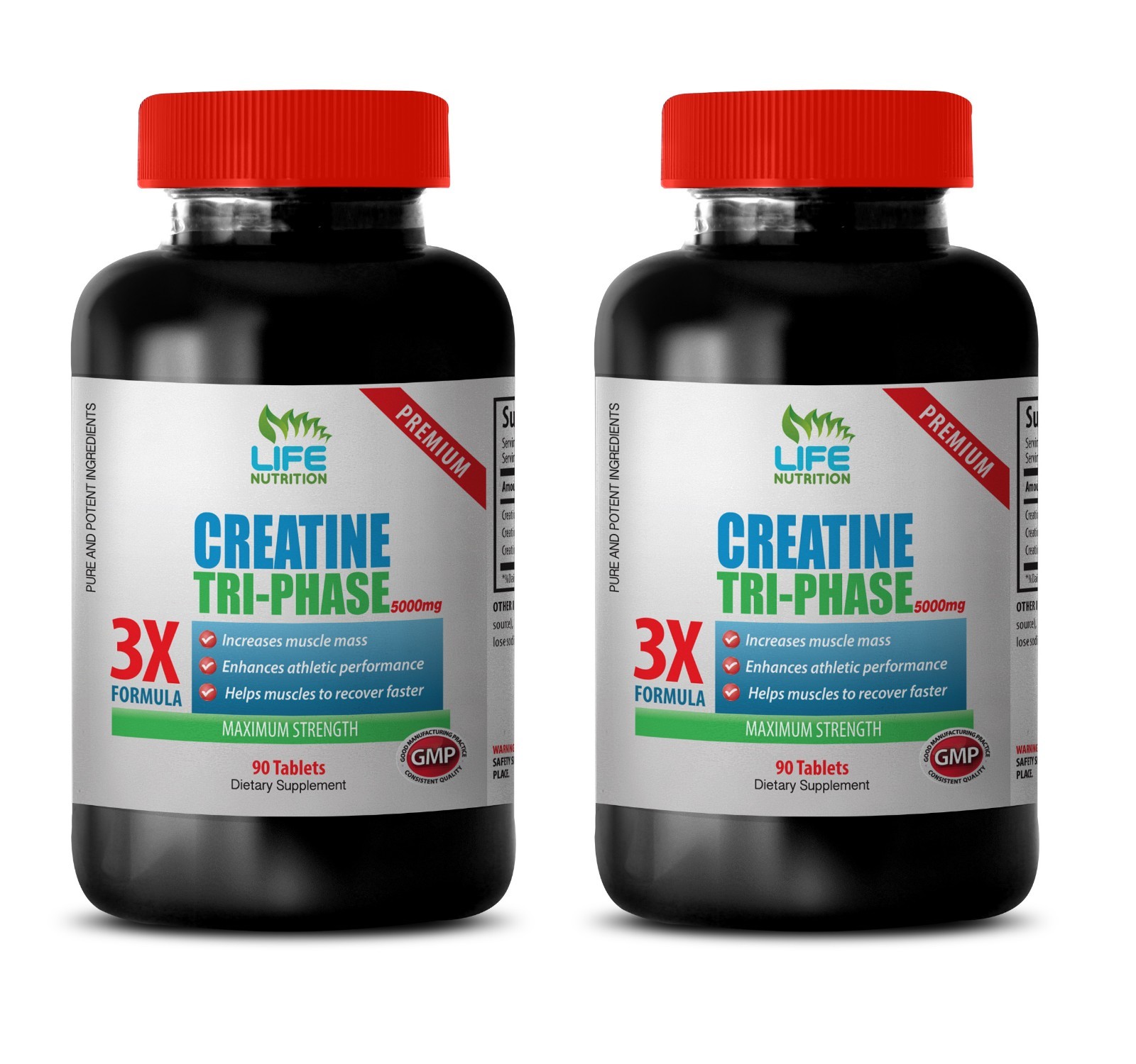Creatine Tri-Phase 3X 5000mg  Monohydrate Supplements Super Pills Deal 2B