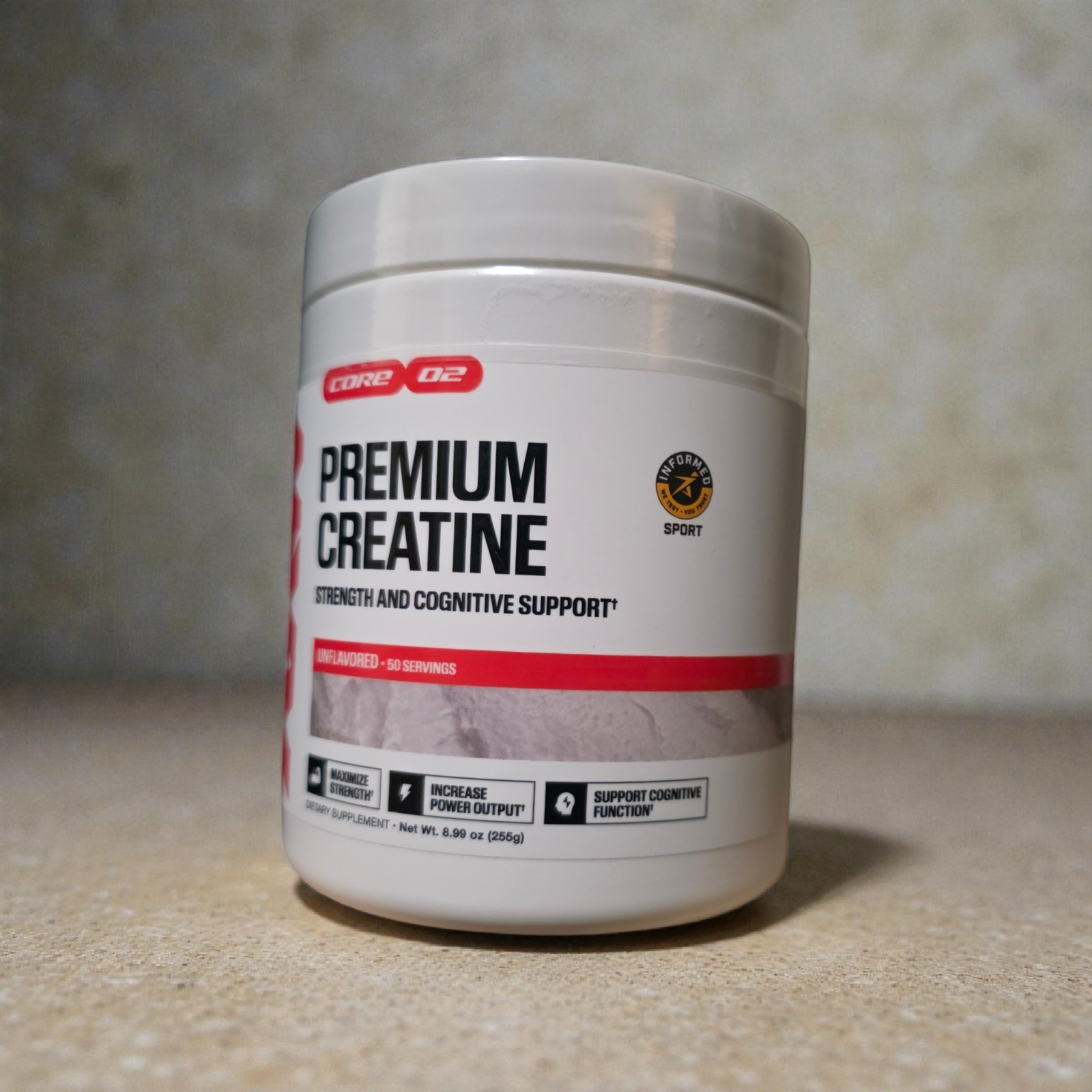 RAW Nutrition Essential 100% Pure Creatine Monohydrate Unflavored 8.81Oz 50 Serv