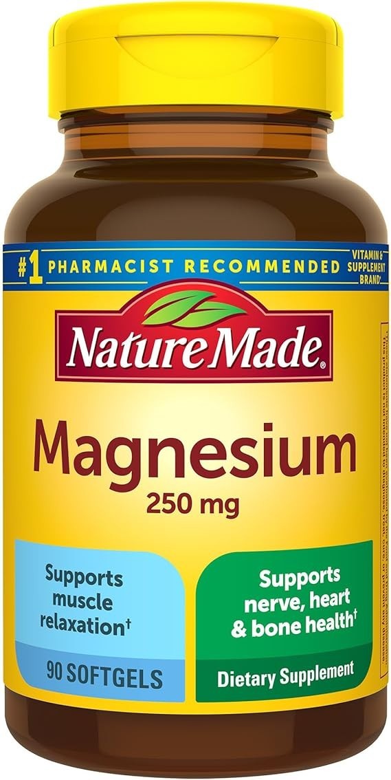 Nature Made Magnesium, Helps Nerve & Muscle Function, 250 mg/ 90 Softgels