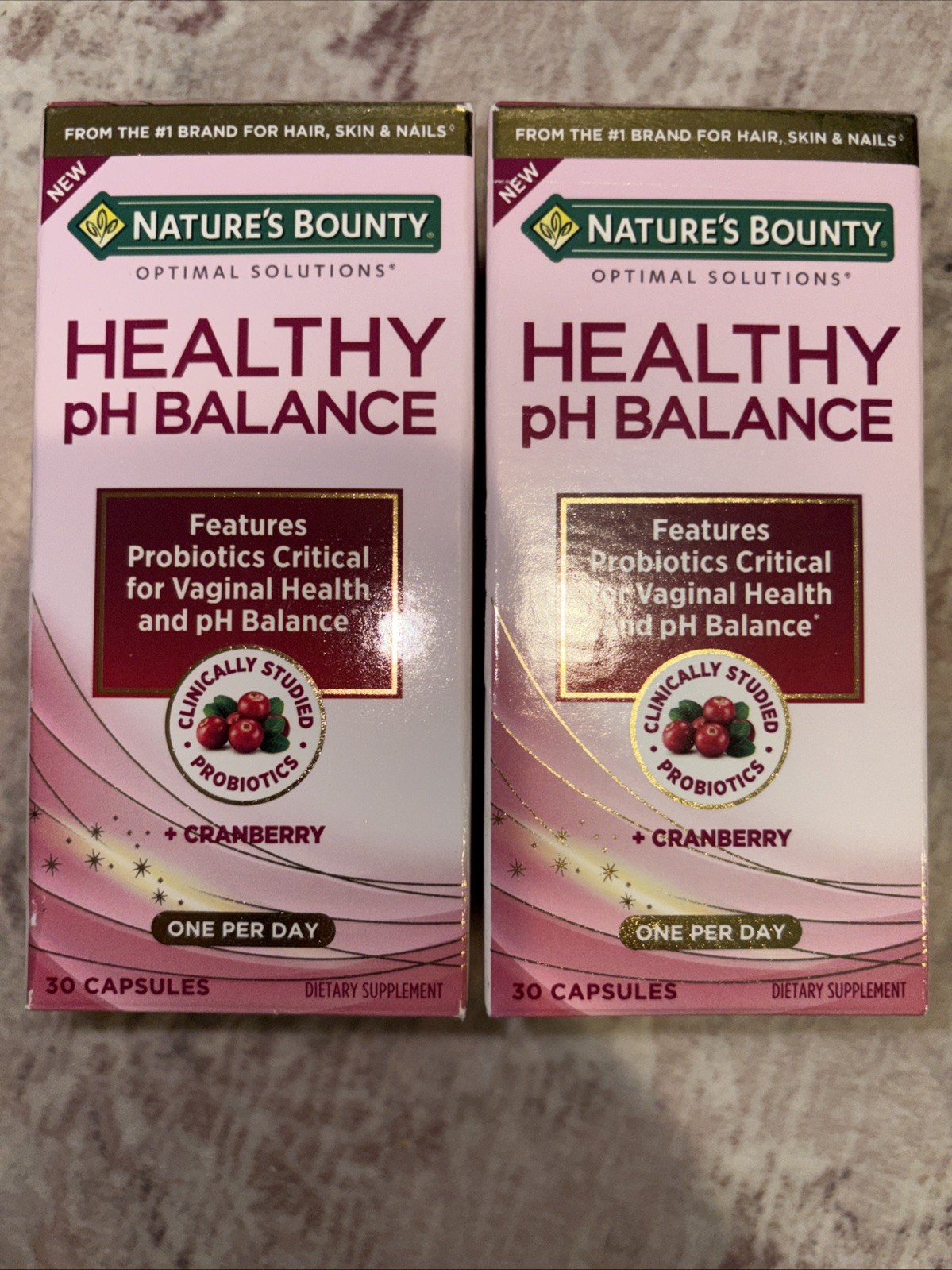 Lot Of 2 Natures Bounty Optimal Solutions pH BALANCE 30 X 2 Caps EXP 8/26’