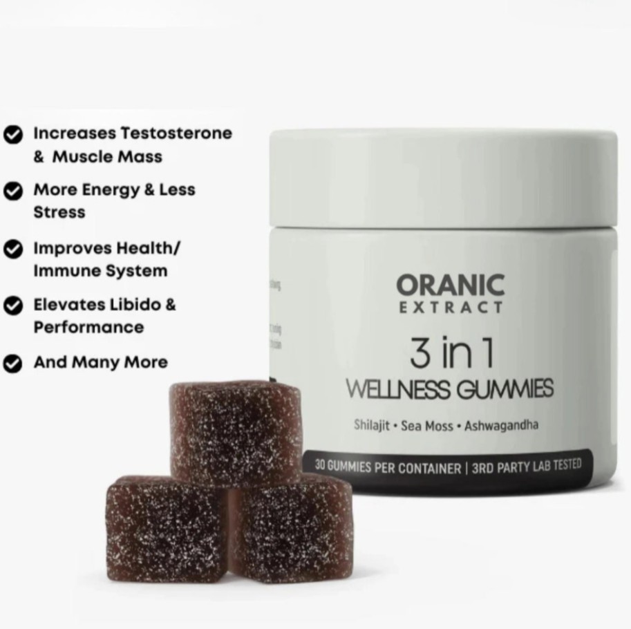 3 in 1 – Pure Himalayan Shilajit Gummies for Men & Women | Sea Moss Ashwagandha,