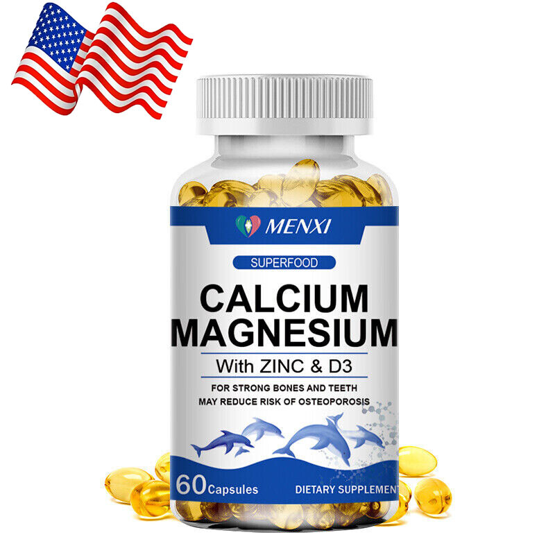 Calcium 1000mg Magnesium 400mg Zinc 25mg Vitamin D3 600iu Muscle Health 60pcs US