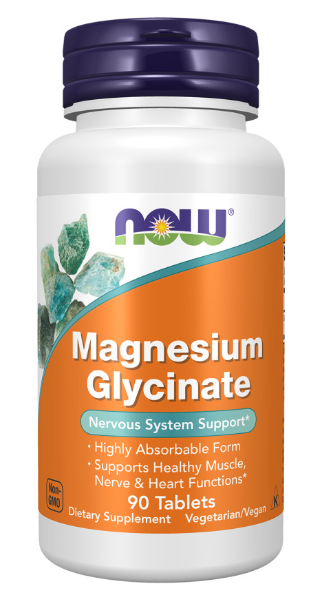 NOW FOODS Magnesium Glycinate 90 Tablets 08/27EXP