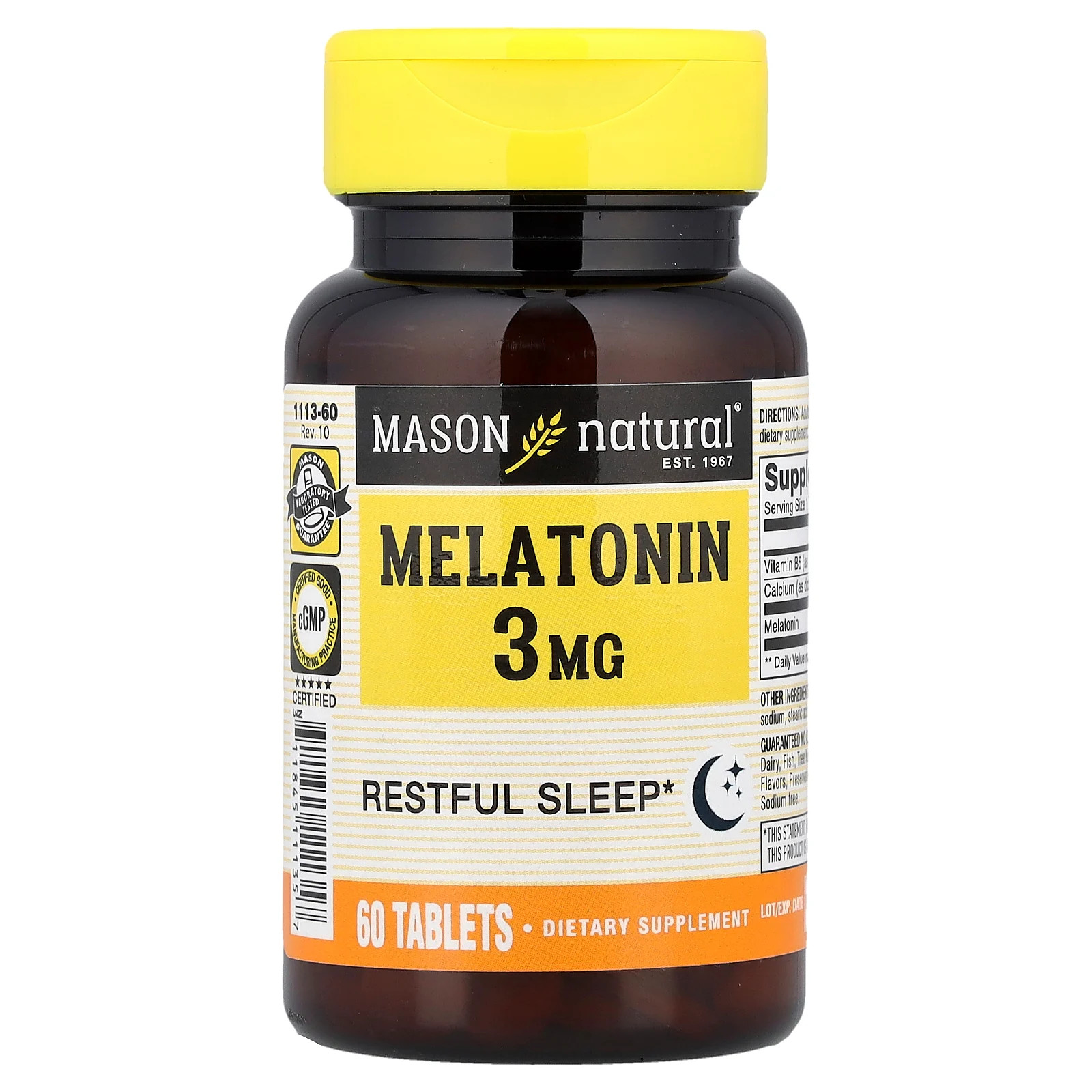 Melatonin, 3 mg, 60 Tablets