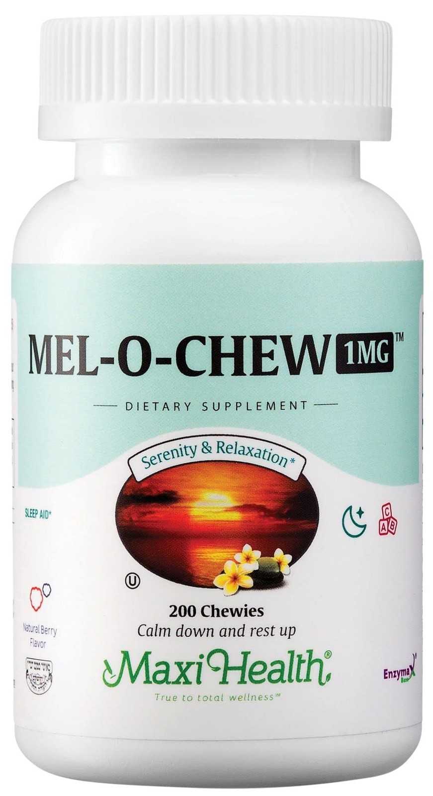 Maxi Health Melatonin 1mg Chewable – Sleep aid Melatonin to Encourage Natural