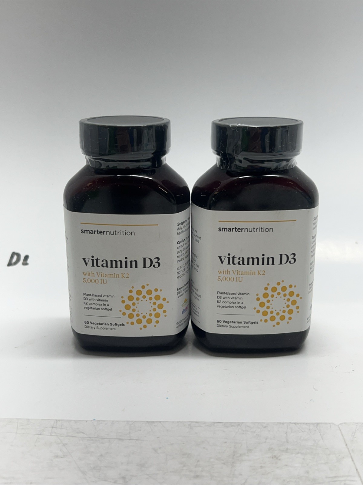 Lot Of 2 Smarter Nutrition VITAMIN D3 with Vitamin K2 5,000 IU – 60 Ct Exp 4/26
