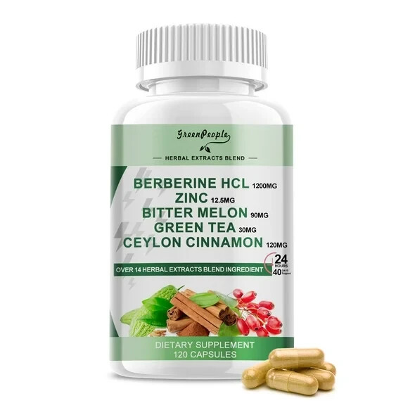 Berberine HCL 10:1 With Ceylon Cinnamon 1200mg Heart Health High Potency 120-600