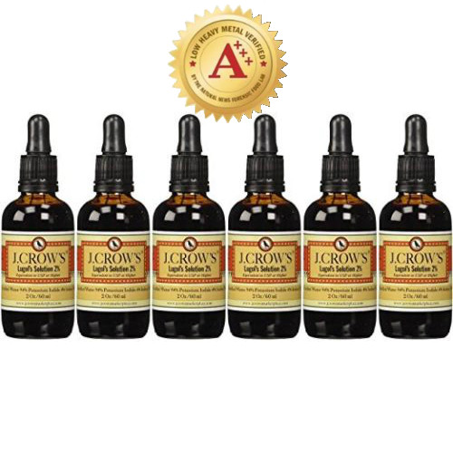 J.CROW’S® Lugol’s Solution of Iodine 2% 2 oz Six Pack (6 bottles)