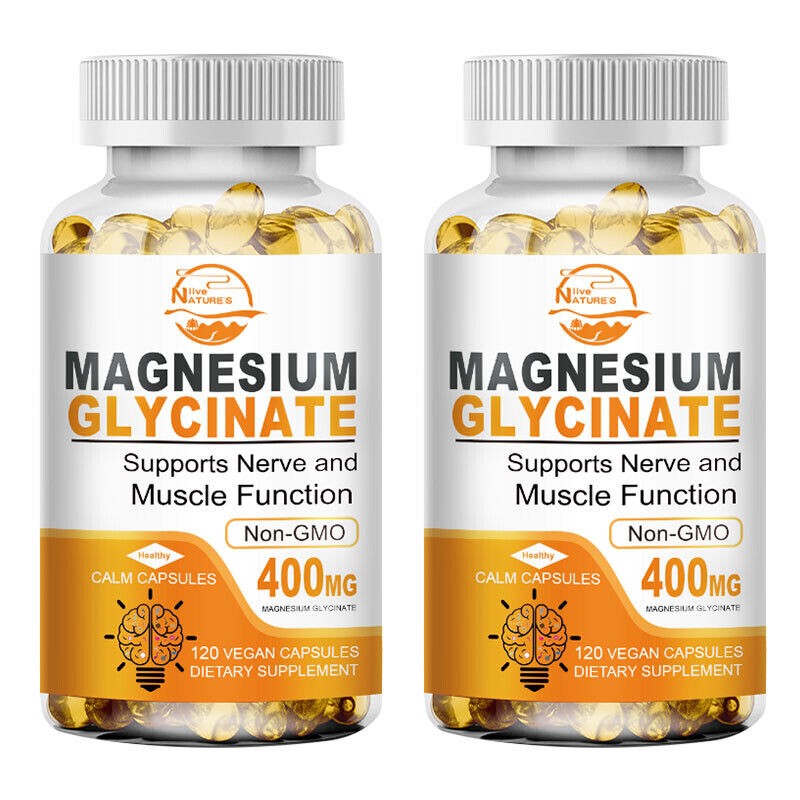 Magnesium Glycinate 400mg with Vitamin B6 – 240 Capsules High Strength Vegan