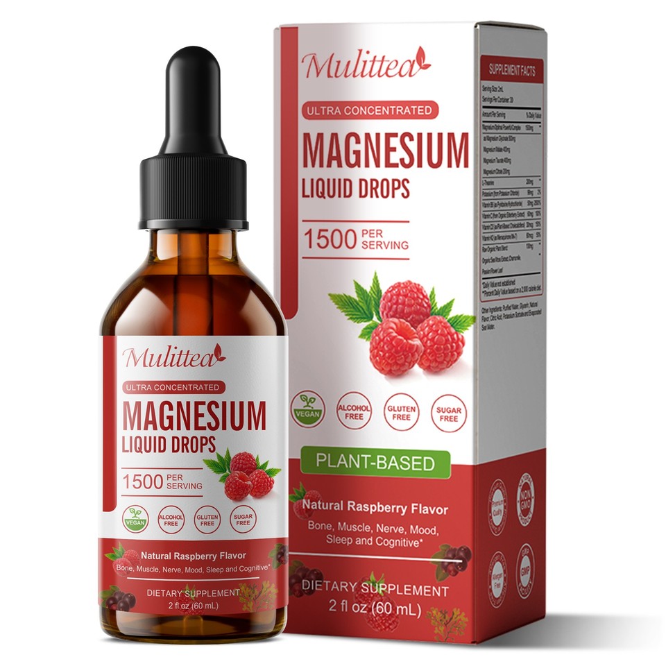 60ml Magnesium Glycinate Liquid Drops 1500mg Improve Sleep,Anxiety Relief