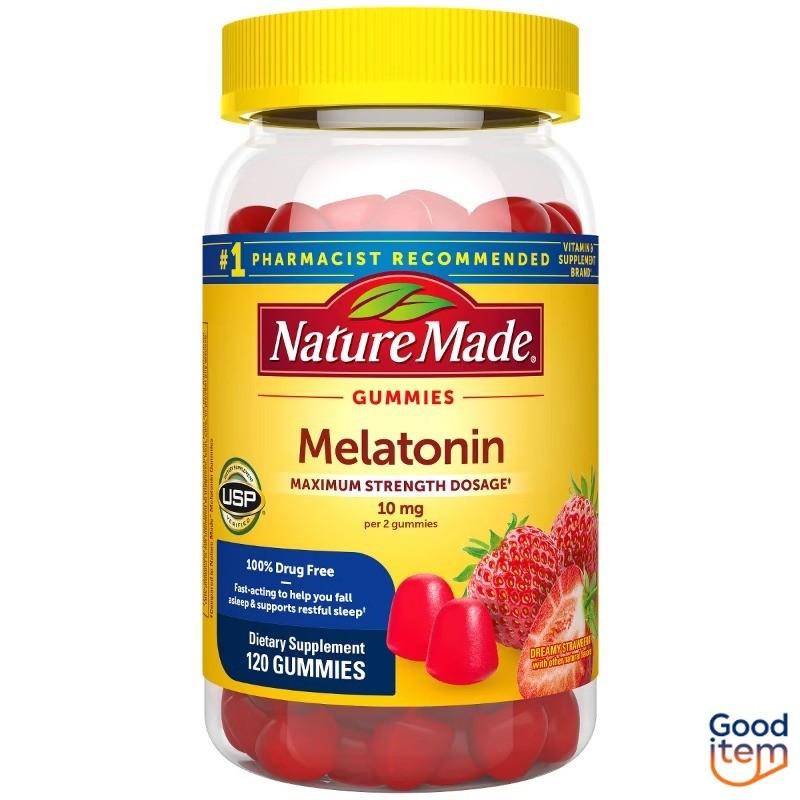 Nature Made Melatonin Maximum Strength 100% Drug 10mg per serving Gummies -120ct