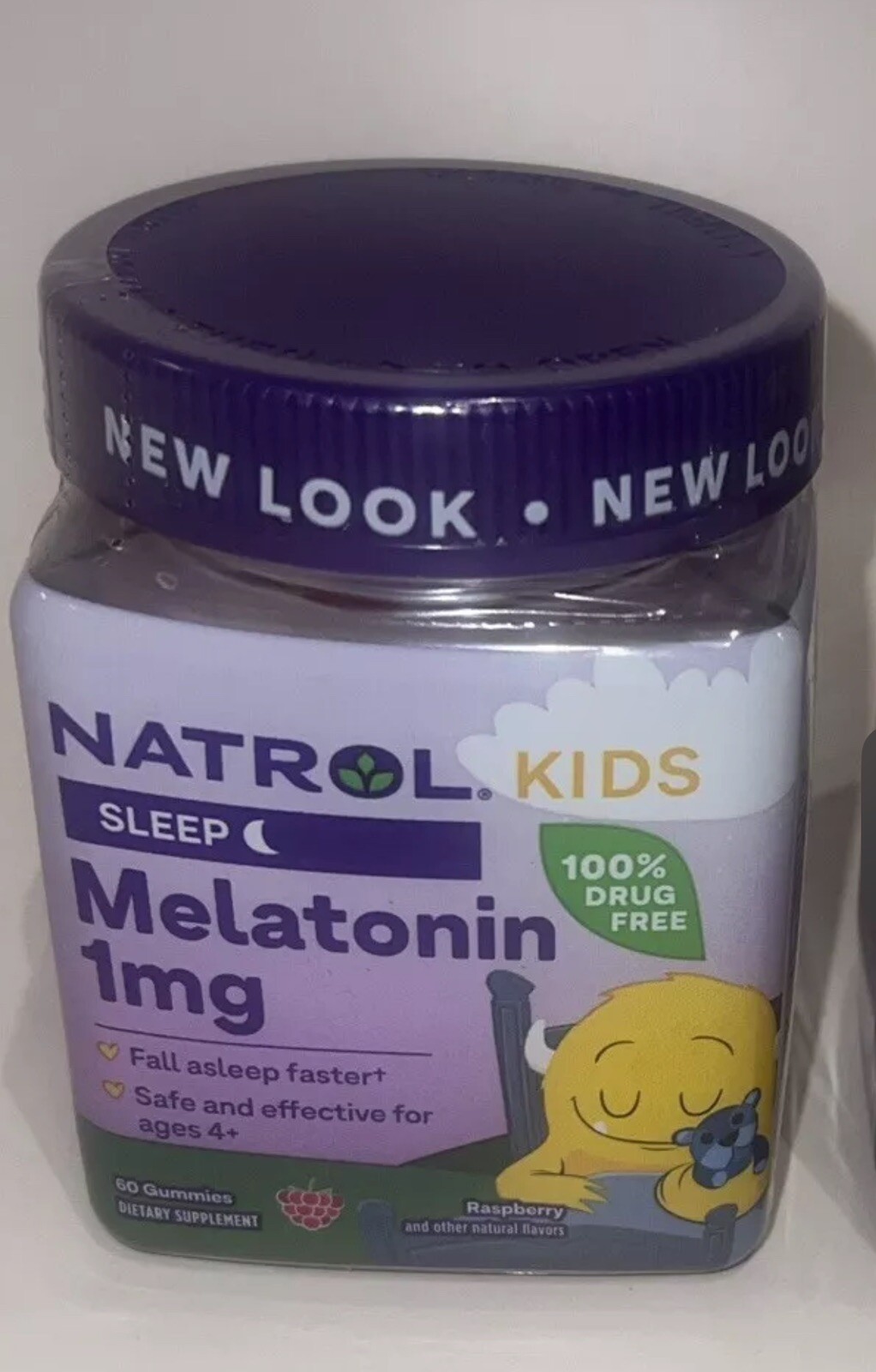 NATROL Kids Melatonin Gummies, Ages 4+ Raspberry, 1 mg 60 Gummies 05/2026