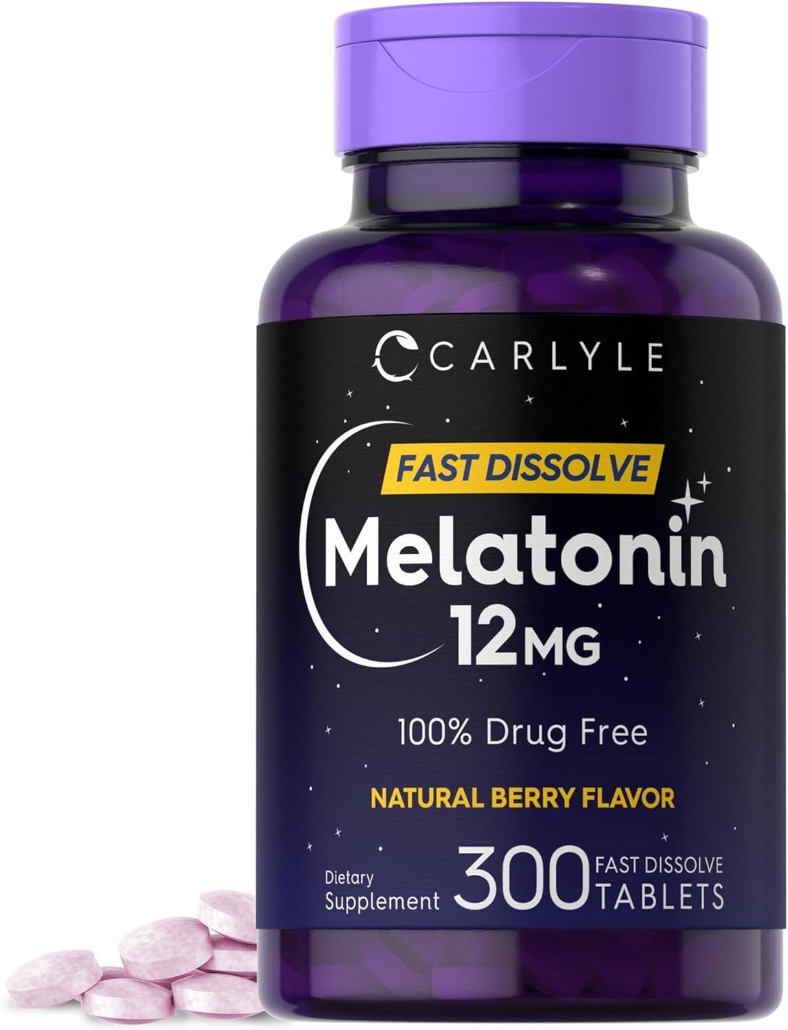 Carlyle Melatonin 12 mg Fast Dissolve 300 Tablets | 300 Count (Pack of 1)