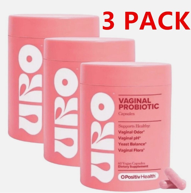 3 PACK URO O Positiv Vaginal Probiotics for Women pH Balance w/ Prebiotic 180 ct