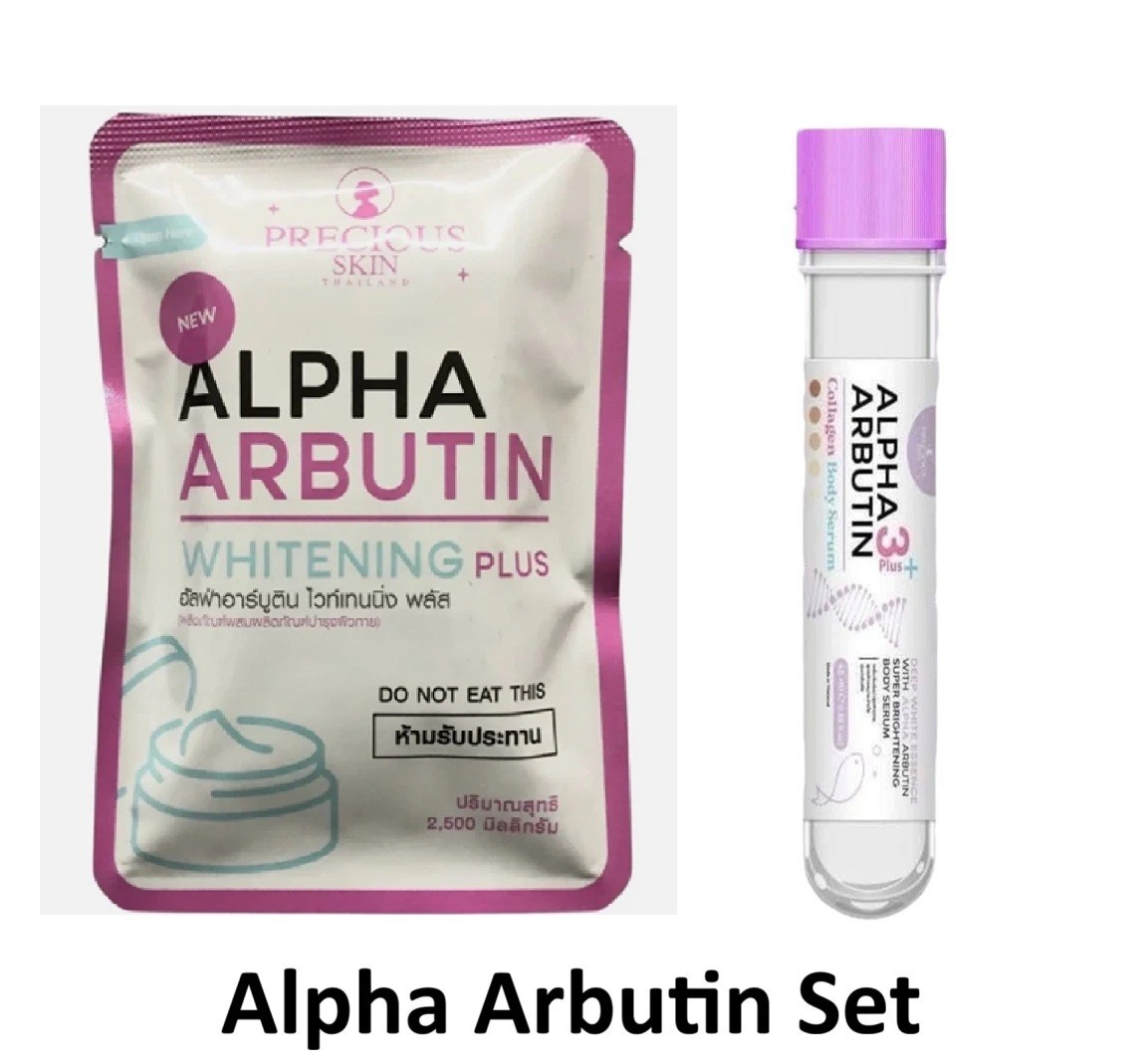 Alpha Arbutin Collagen Powder 3Plus DO NOT EAT And Alpha Arbutin Body Serum Set