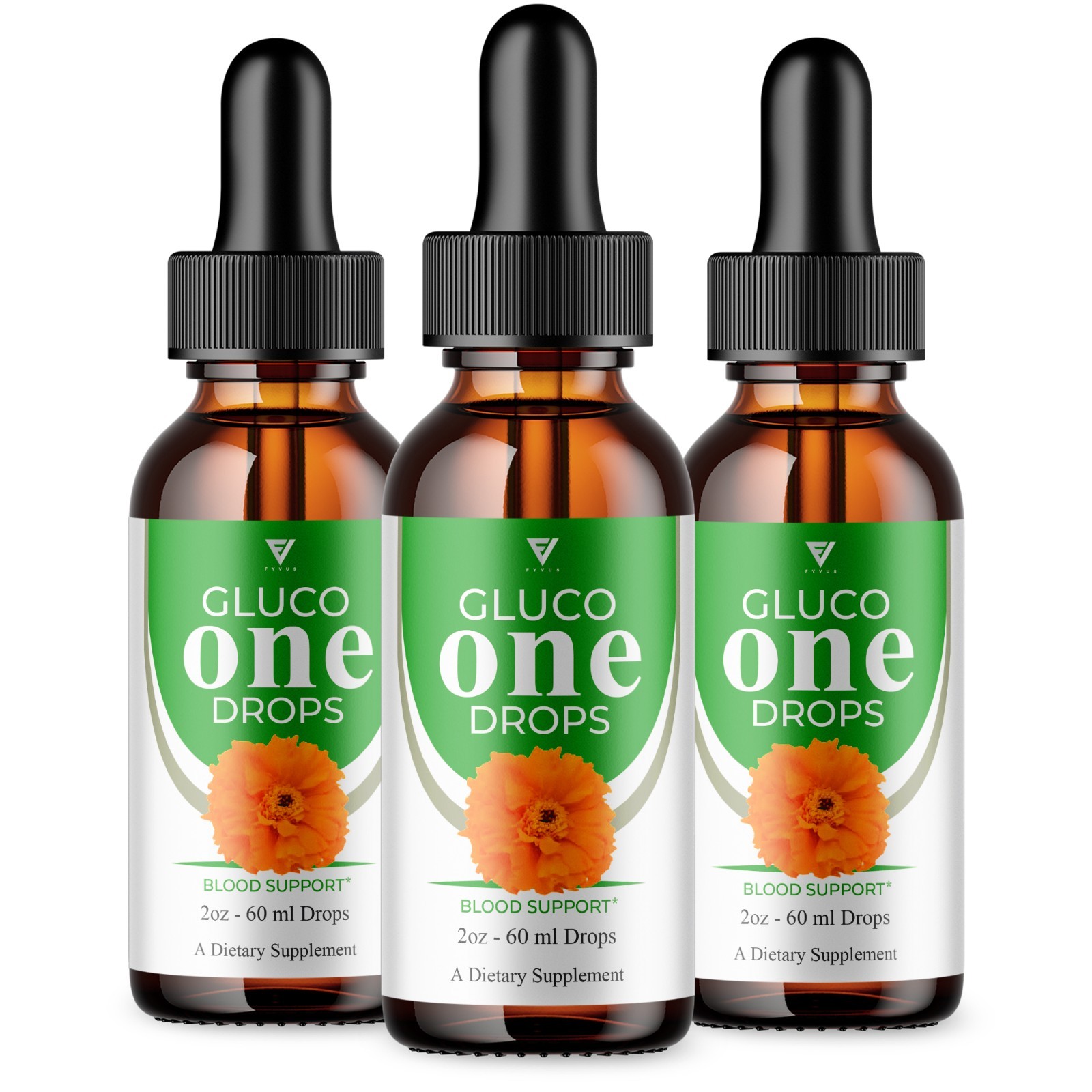 (3 Pack) Gluco One Blood Support Drops, GlucoOne Daily Health Formula (6oz)