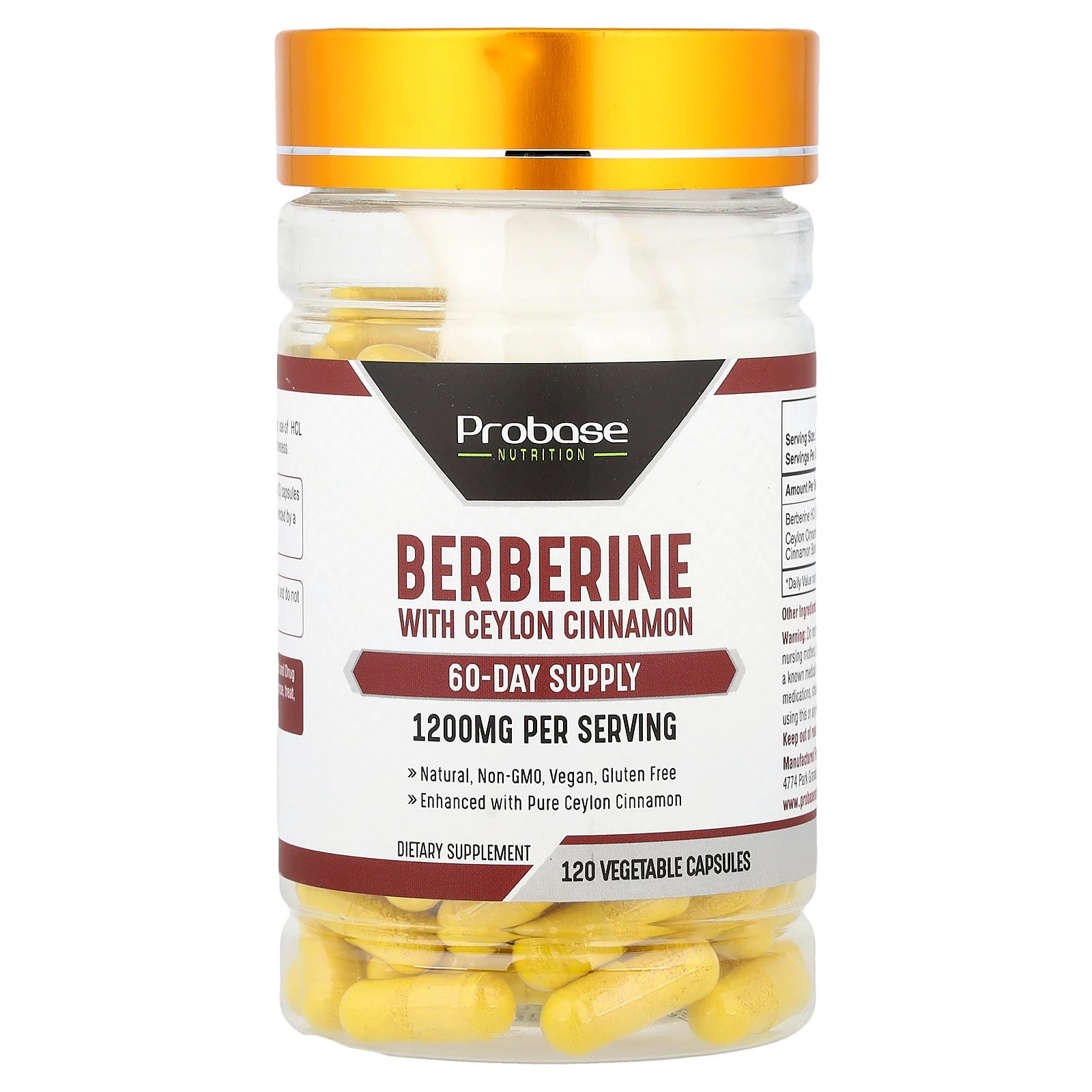 Berberine With Ceylon Cinnamon, 120 Vegetable Capsules