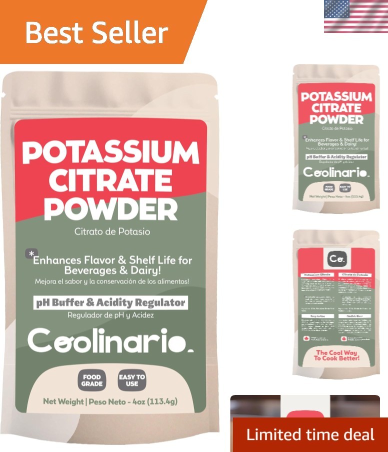 Potassium Citrate Powder 4 Oz – Essential Acidity Regulator for Jams & Beverages