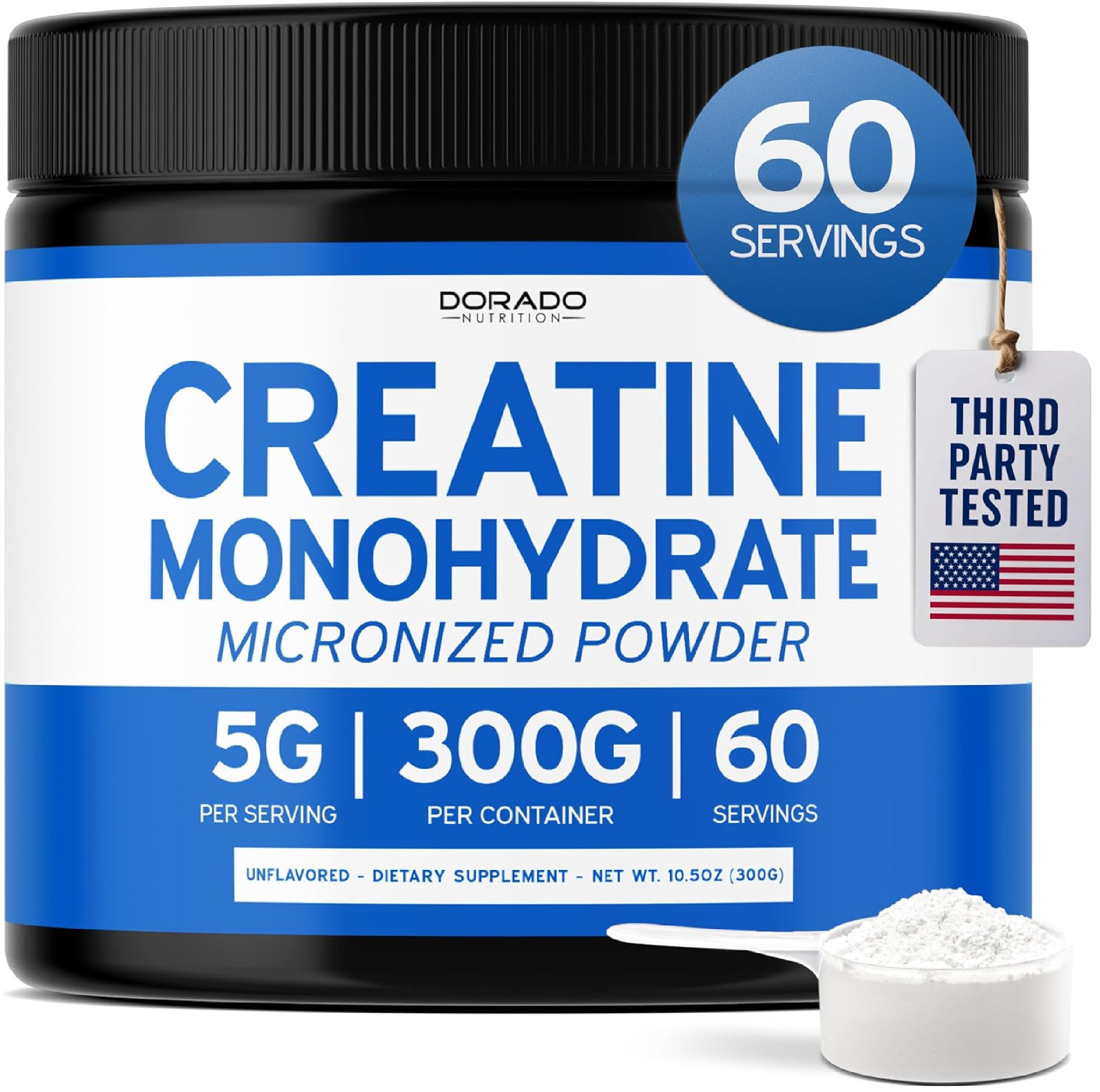 Creatine Monohydrate Powder 5G l Micronized & Unflavored l 60 Servings 5000mg…
