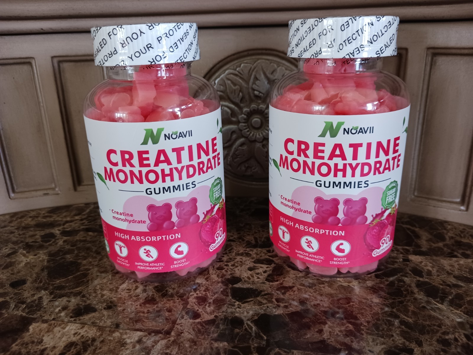 Noavii Creatine Monohydrate Gummies 5000mg 2 Pack 180 Total Gummies Exp 11/26
