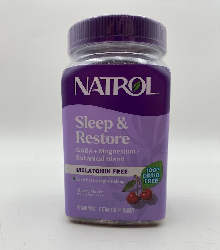 Natrol Sleep Restore Gummies Gaba Magnesium Melatonin Cherry Flavor 60 Gummies
