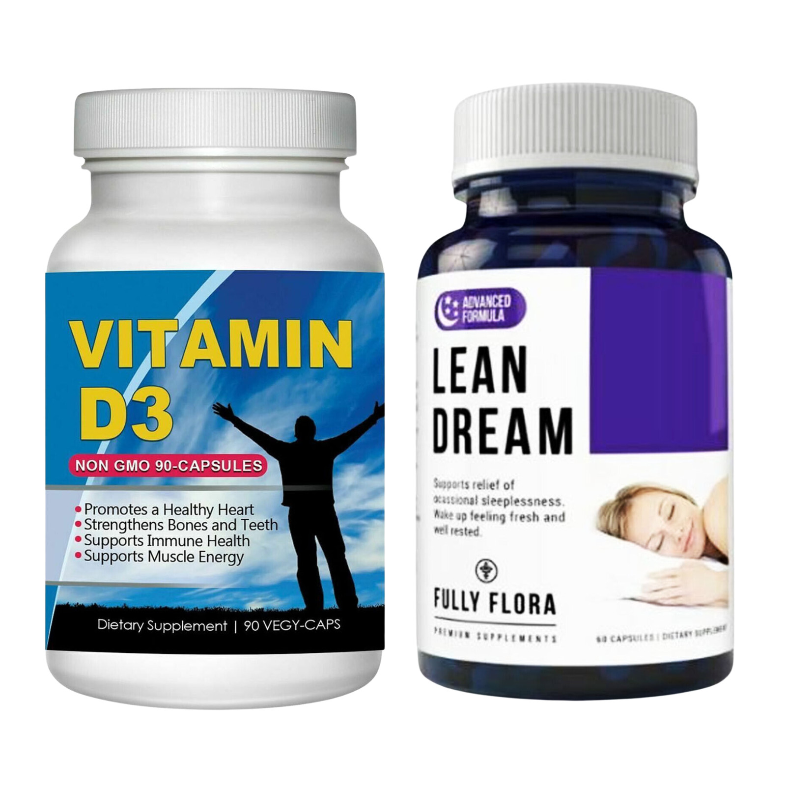 Vitamin D3 Support Immune Supplements & Natural Sleep Aid Stress Relief Pills