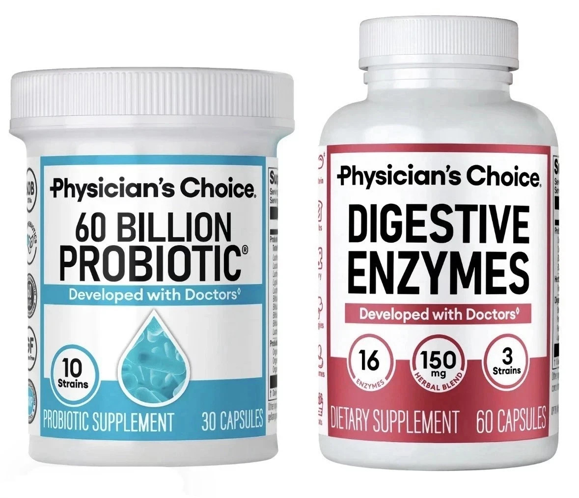 Physician’s Choice 60 Billion Probiotic & Digestive Enzymes Bundle USA SELLER