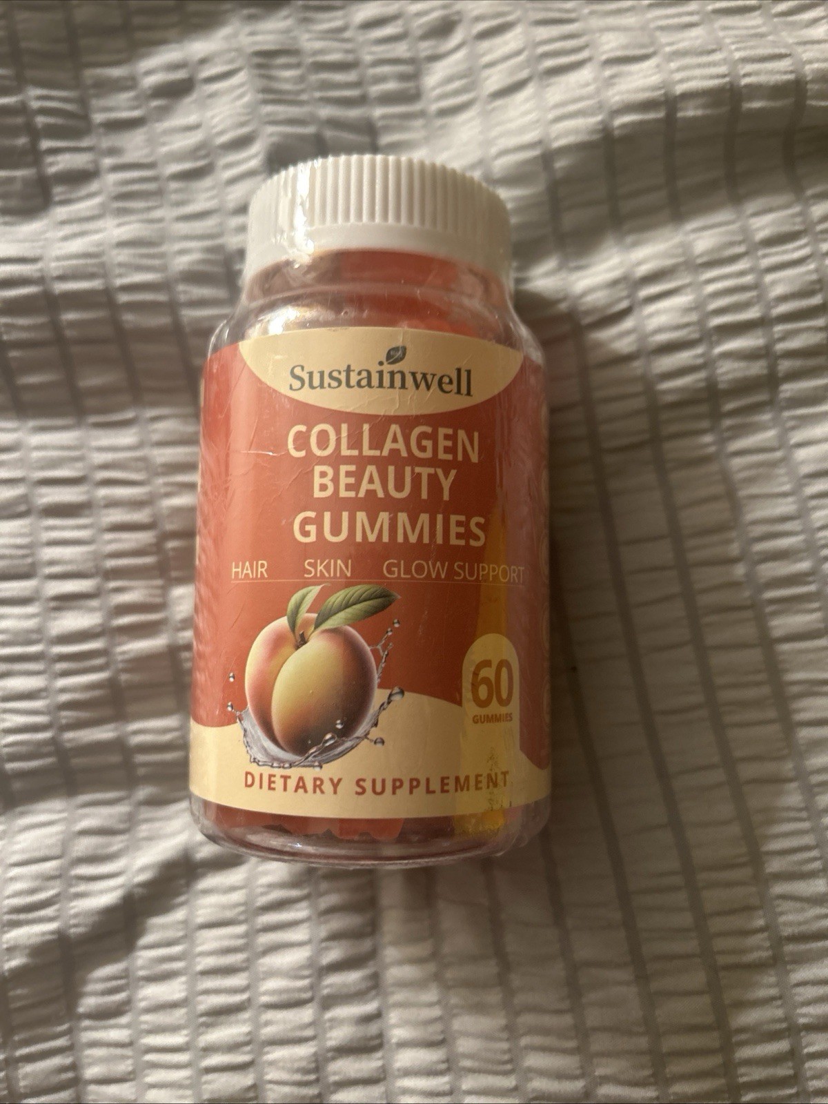 SustainWell Collagen Beauty Gummies 60 Count Hair Skin Glow Support Exp 08/2027