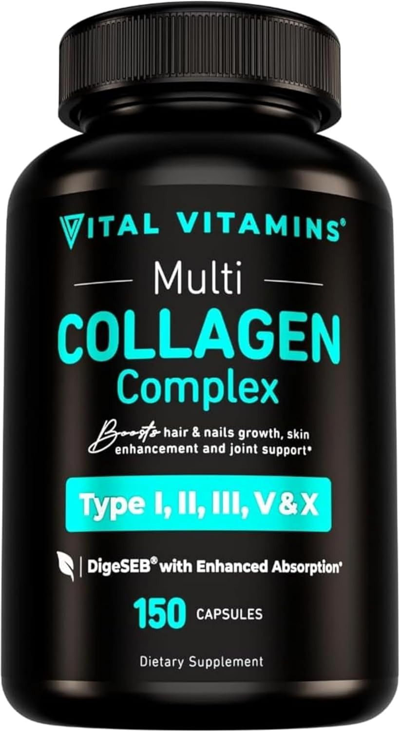 Multi Collagen Capsules – Type I, II, III, V, X – Grass-Fed, Collagen Peptides S