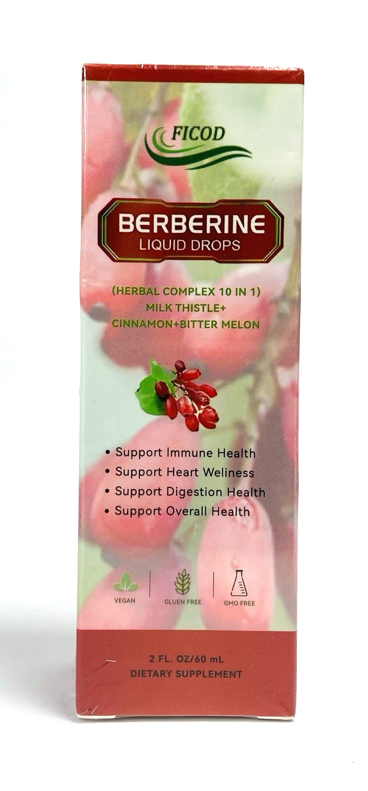 Ficod Berberine Liuqid Drop, Supports Immune System & Gastrointestinal Care