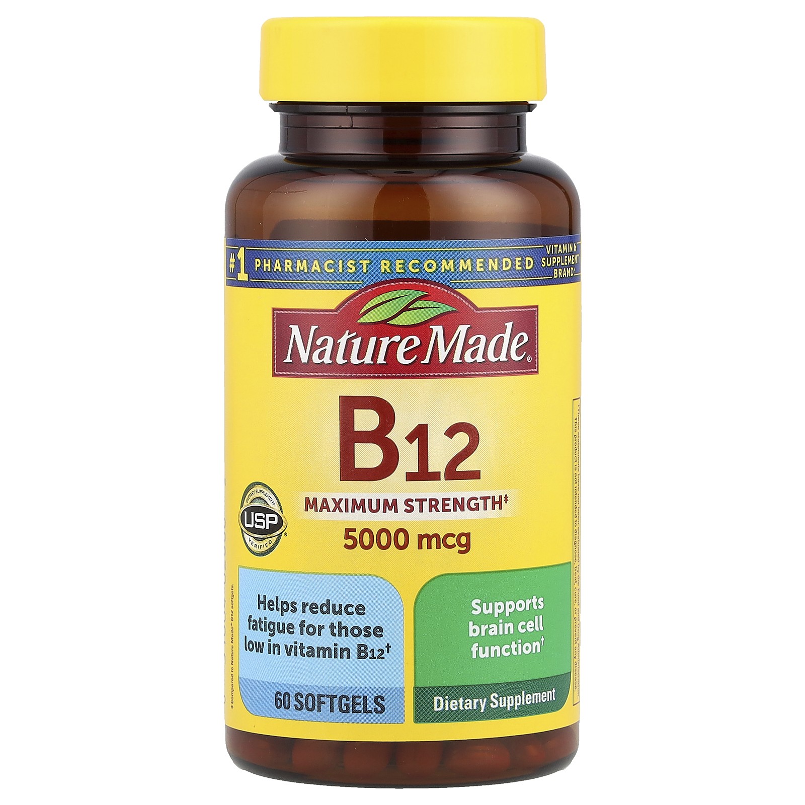 Vitamin B12, Maximum Strength, 5,000 mcg, 60 Softgels