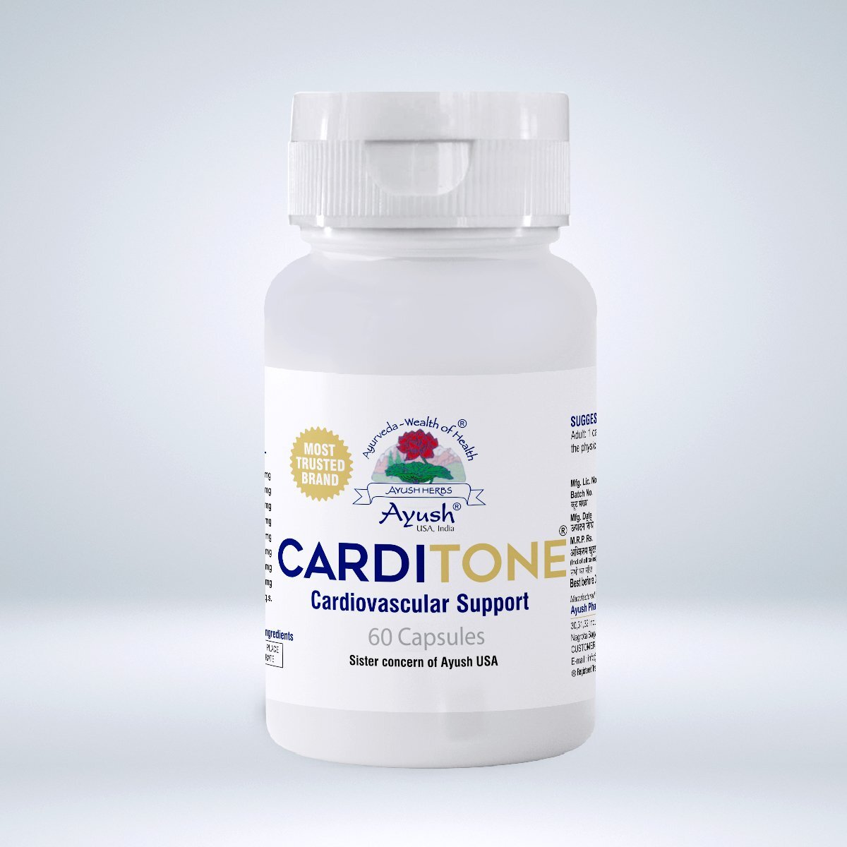 Carditone Ayush Herbs 60 caplet for Cardiovascular & Hypertension Support