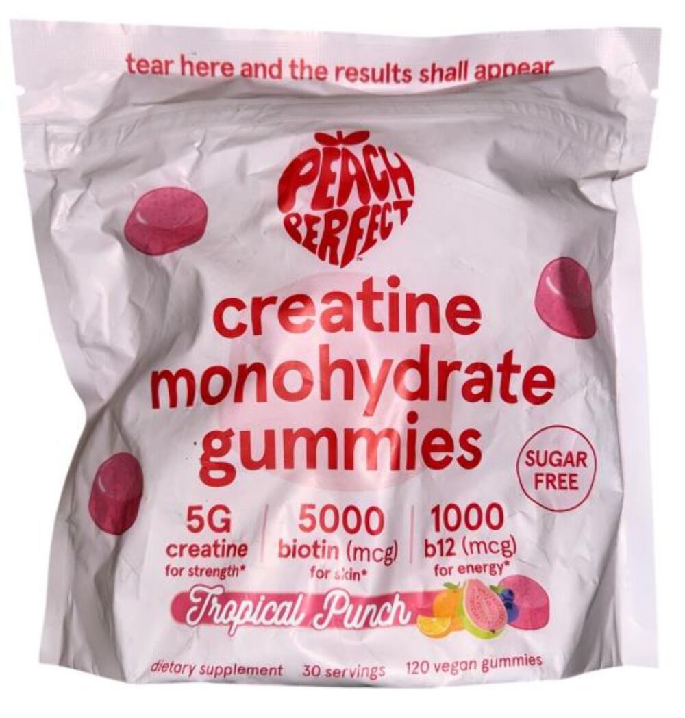 07/27 Peach Perfect Creatine Monohydrate Gummies, Creatine for Women, 5g Vegan