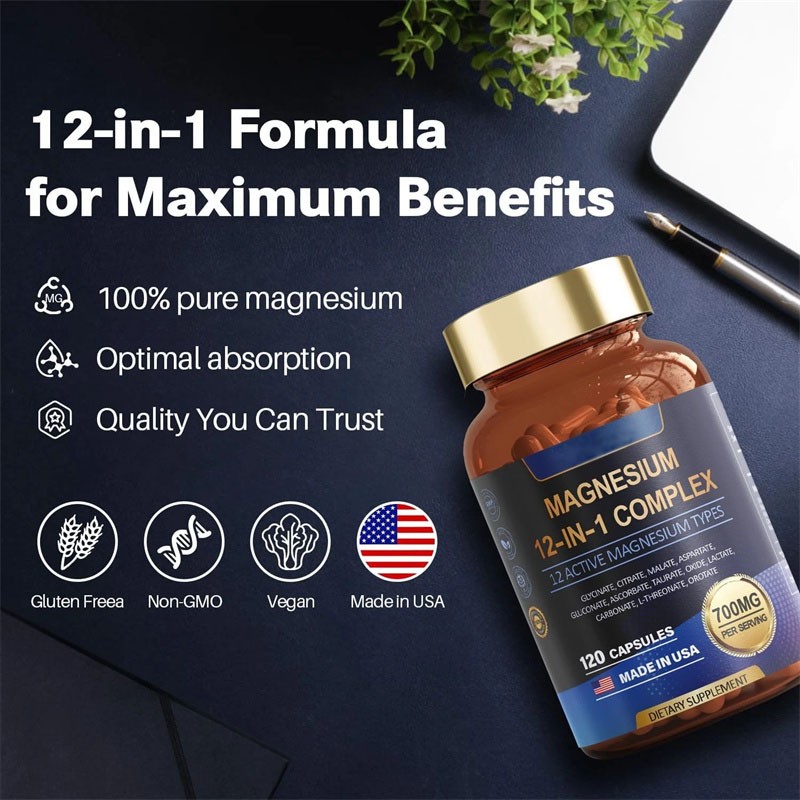 2026 NEW Magnesium Complex 12 in 1 Magnesium Glycinate, Citrate, Malate, Orotate