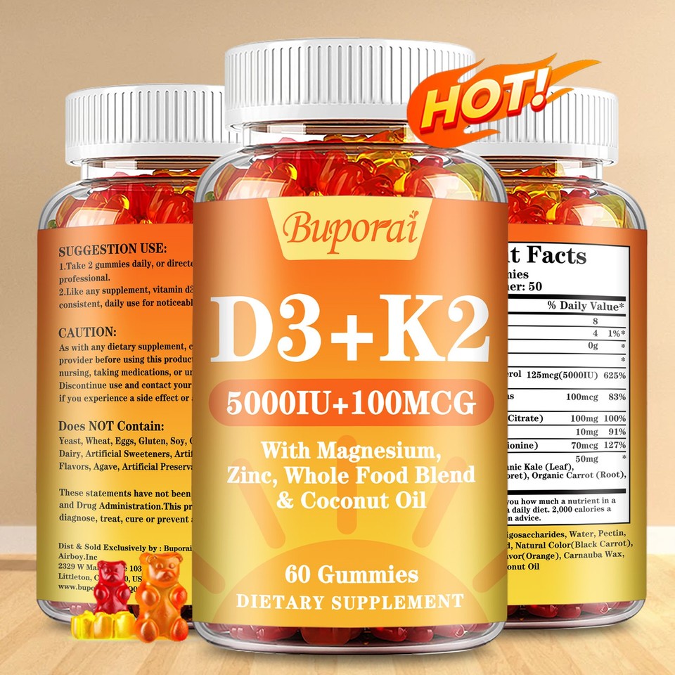 Vitamin D3 + K2 – Magnesium,Zinc – Promote Bone Health and Improve Sleep Quality