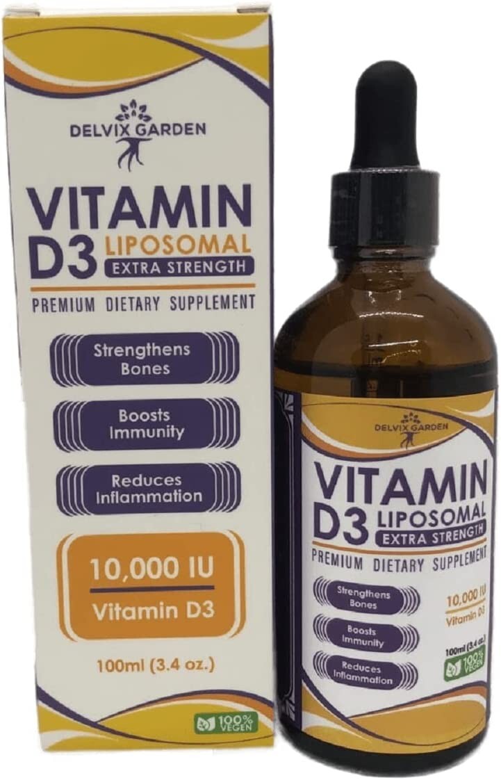 Vitamin D3 Drops for Adults & Kids, 100ml Liposomal Vitamin 3D Supplement Liquid