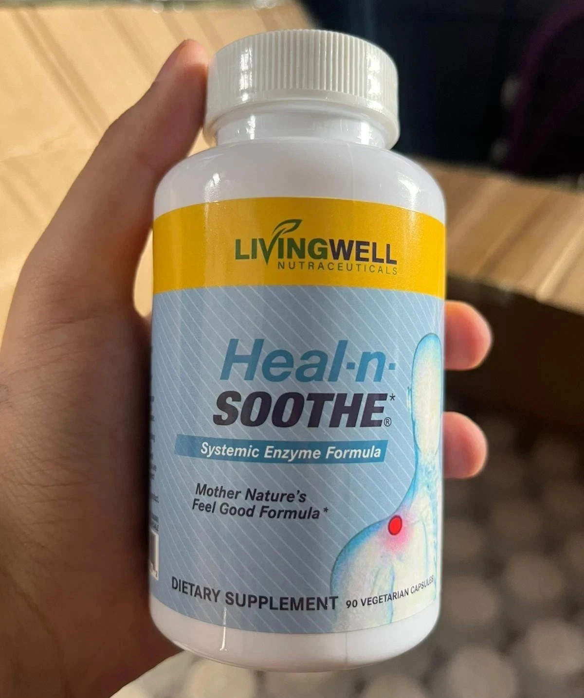 LivingWell Nutraceuticals Heal-n-Soothe Systemic Enzyme Formula 90 Capsules