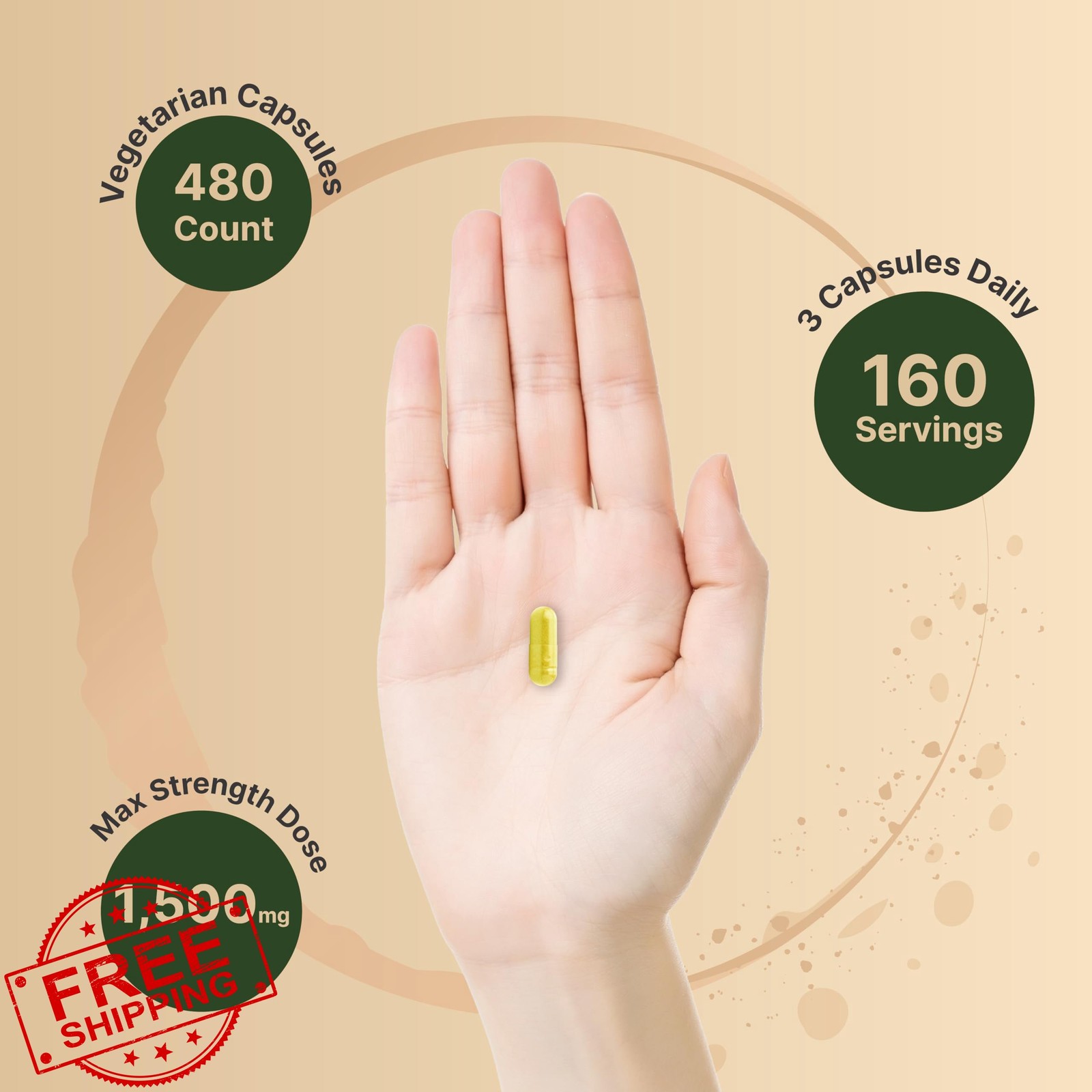 NatureBell Berberine 1500mg Ceylon Cinnamon 480 Caps