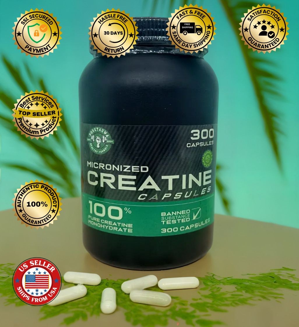 Creatine Monohydrate Capsules – Muscle Growth & Energy Boost – 100% Pure