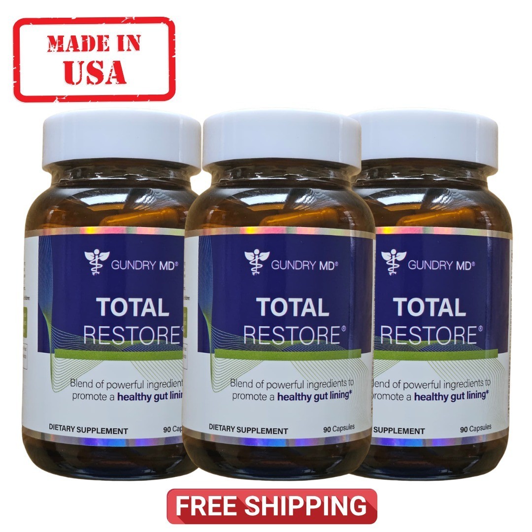 3 Pack Gundry MD Total Restore Gut Health Support 90 Capsules