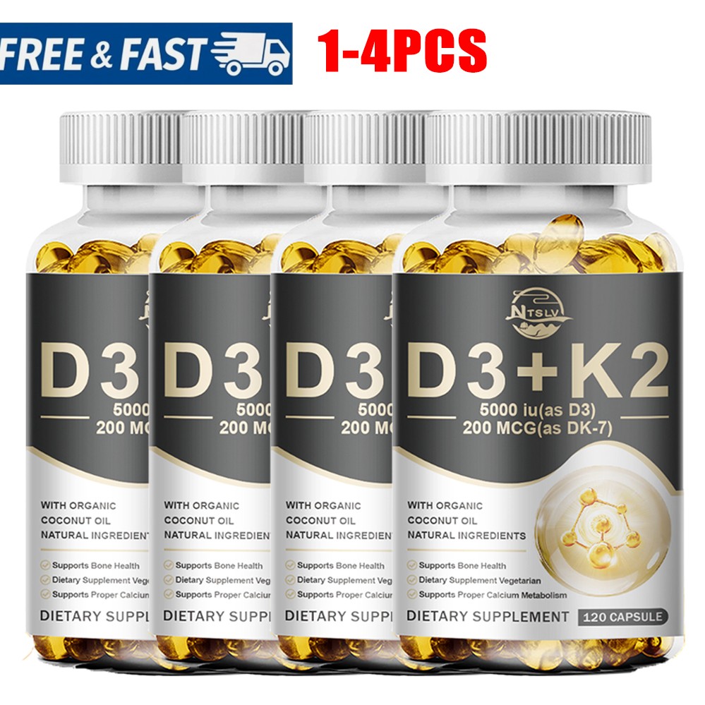 Vitamin D3 (5000 iu) + K2 (200 MCG) Capsule Immunity Bone Heart Health Cap Pills