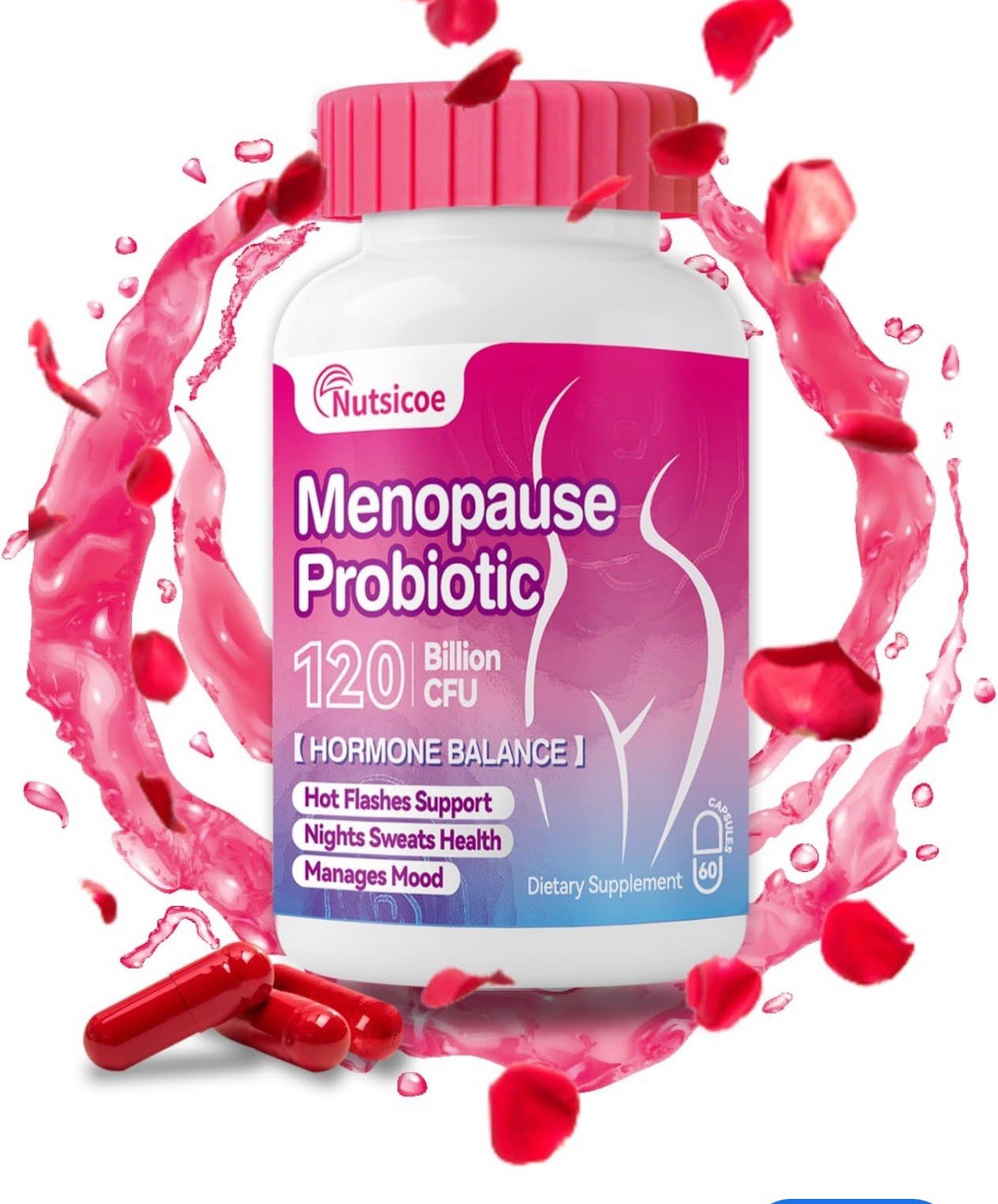 (2 Bottles) Probiotic Supplement for Women 120B CFU, Daily Balance, 60 Caps