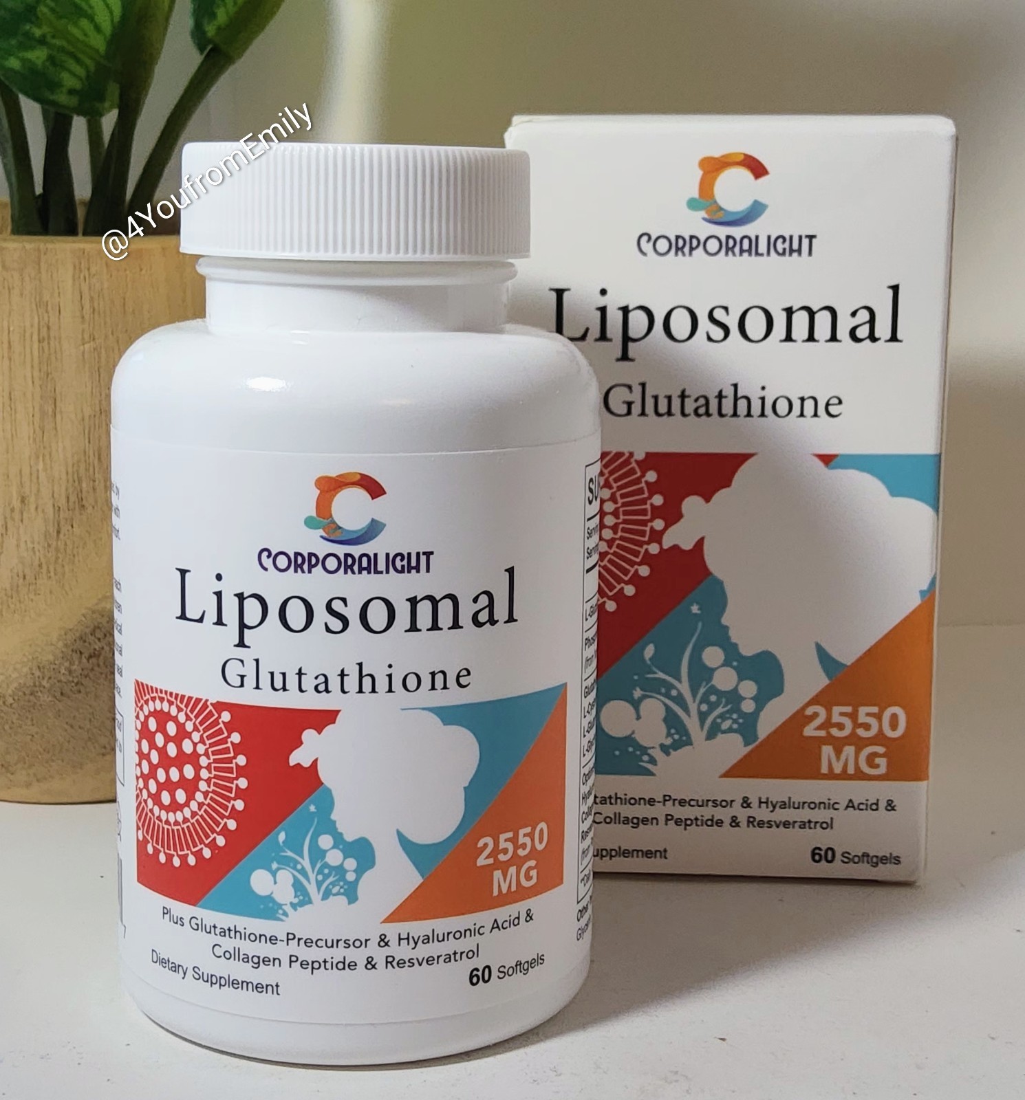 Corporalight Liposomal Glutathione 2550mg – 90 Softgels – NIB – Exp 07/2026