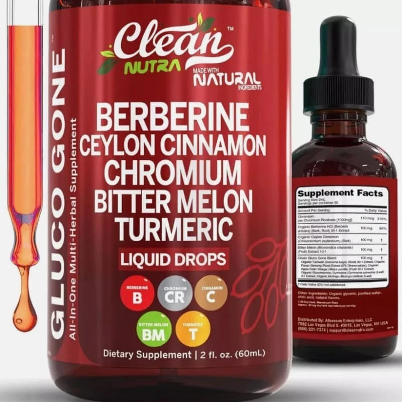 Liquid Drops Organic Extr Supplement Ceylon Cinnamon Berberine with Bitter Melon