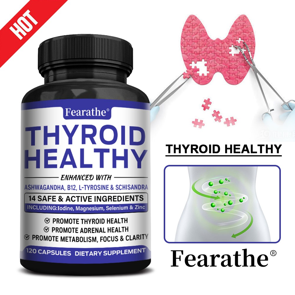 Thyroid Support Capsules Iodine Vitamin B12 L Tyrosine Drenal Support 120 Count