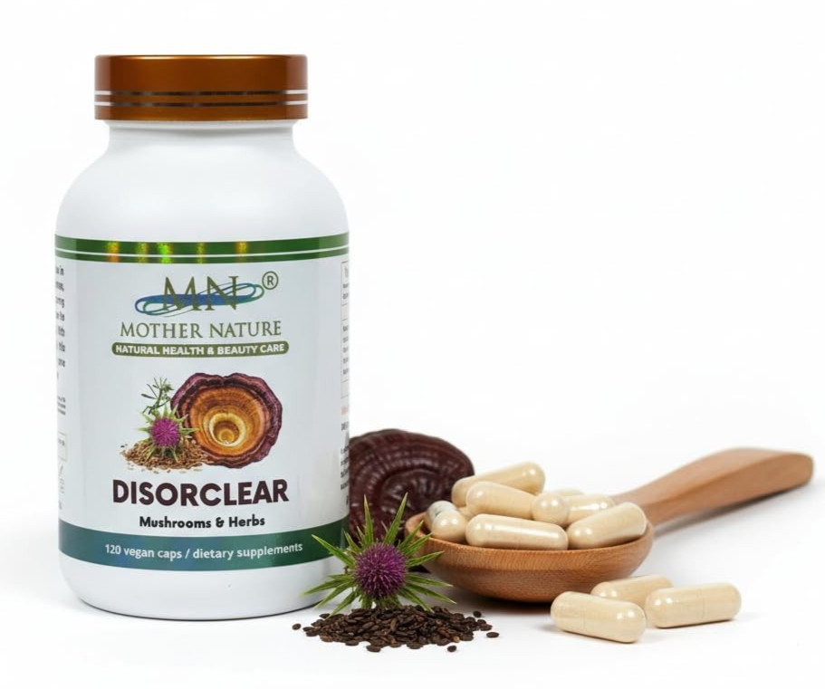 Disorclear Lymphatic Drainage Liver Detox – 120 Vegan Caps Reishi Mushroom Skin