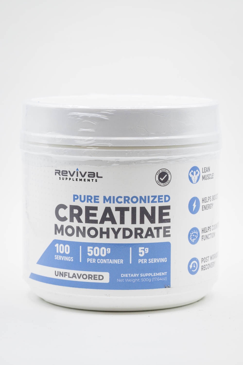 Revival Supplements Micronized Creatine Monohydrate Unflavored Powder 500g